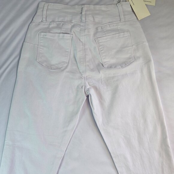 ROSWEAR Women's High Waisted Skinny Stretch Butt Lifting Jeans Sz L White - Picture 6 of 10